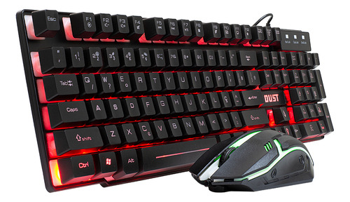 Kit Gamer 3 Em 1 Mouse Headphone E Teclado Formato Abnt Dust Cor do mouse Preto Cor do teclado Preto