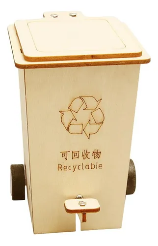 Flip Trash Can Wood Science Project Kits De Reciclable