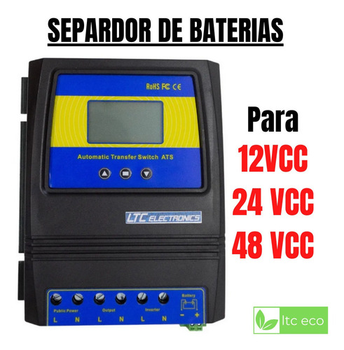 Imagen 1 de 10 de Separador De Baterias 12 24 48 Vcc Switch Transferencia