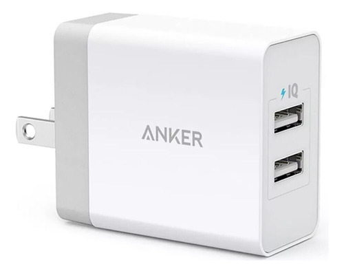 Carregador Anker Powerport Duplo Usb 2 X 24w Carga Rápida Cor Branco