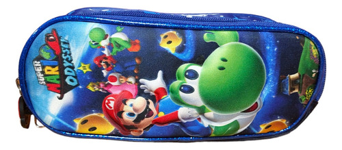 Mochila 3pz Super Mario Bros Led 3d Con Lapicera Y Lonchera