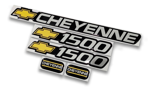 Full Kit De Emblemas Chevrolet Cheyenne 1500 En Relieve