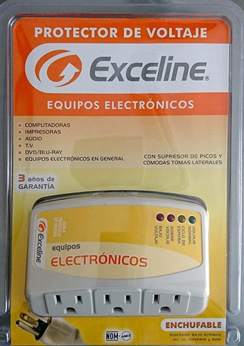 Protector Equipos Electronicos 3 Tomas 120v Exceline Gsme120