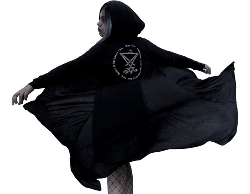 Cardigan Ligero Capucha - Lucifer Satan Pagan Goth Witch