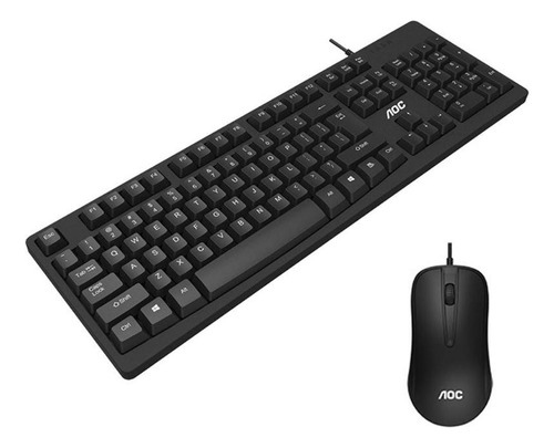 Set Teclado Y Mouse Alambrico Usb Aoc Km160