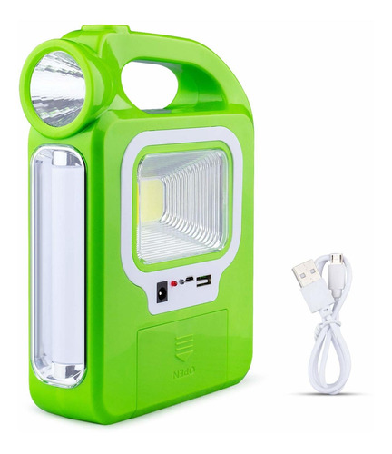 Linterna Solar 3 1 Recargable Usb Ma Brillante Cob Led Para