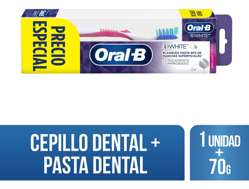 Oferta Crema Dental Oral-b 3d White X 70g + Cepillo