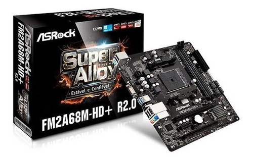 Placa Mãe Asrock Fm2a68m-hd+ R2.0 Ddr3 Fm2+ / Fm2