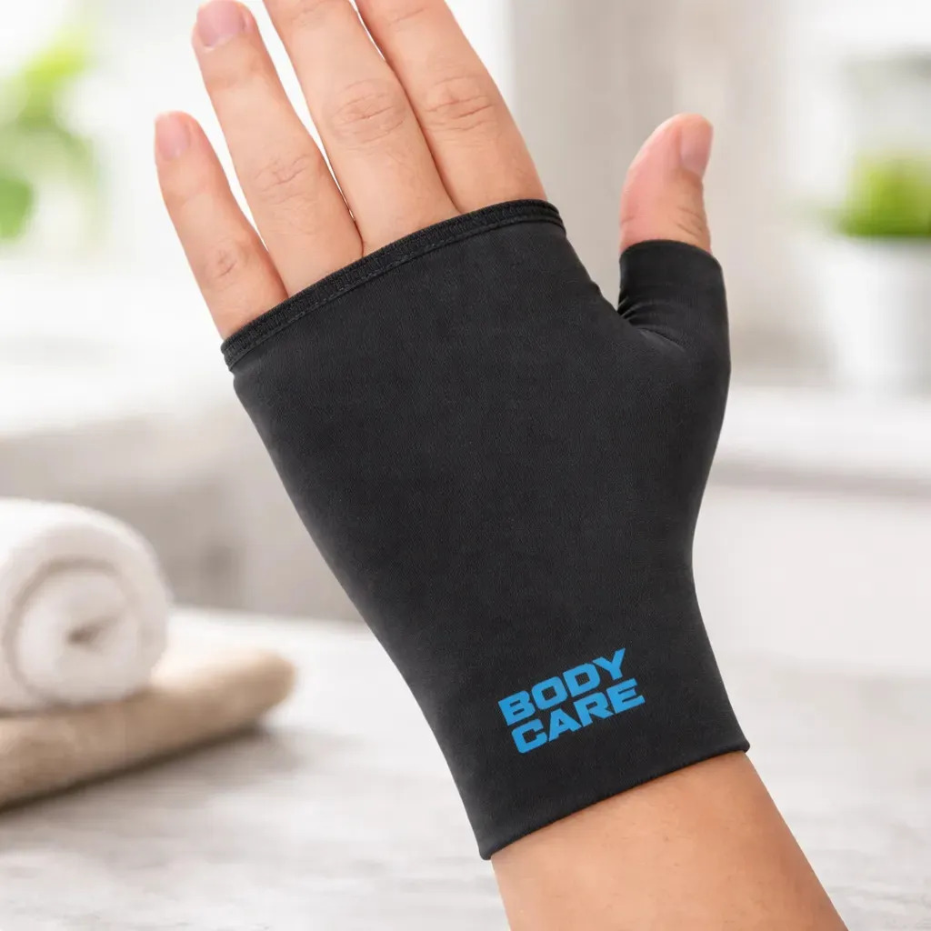 Muñequera Palmar Body Care Lycra Frío Calor Universal Negro Miton