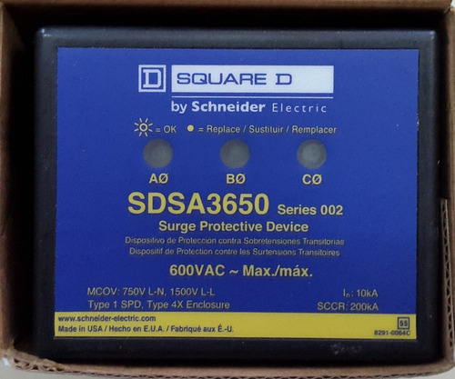 Supresor De Picos Trifasico Sdsa 3650 Schneider Electric