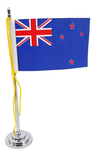 Mini Bandeira De Mesa Da Nova Zelândia 15 Cm Poliéster