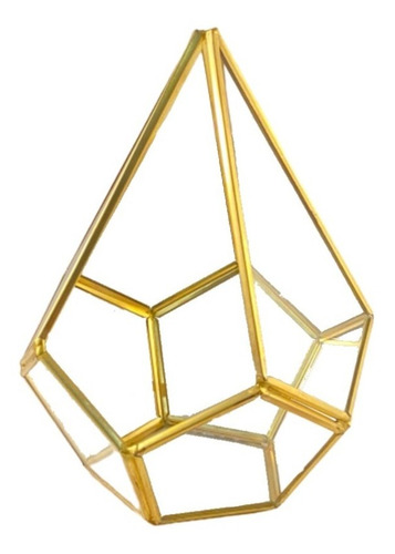 Imagen 1 de 1 de Pentágono Metal Vidrio Dorado