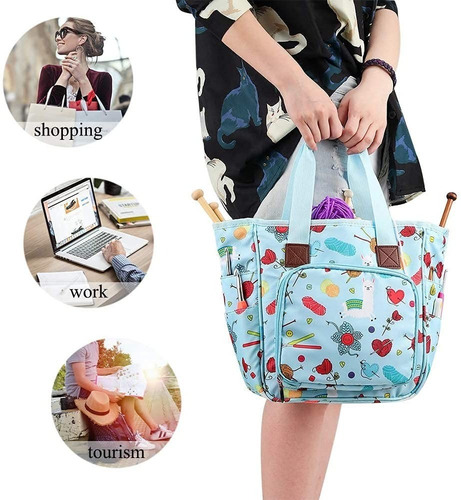 Imagen 4 de 6 de Bolso Porta Tejidos Lanas Palillos Y Crochet Envio Gratis