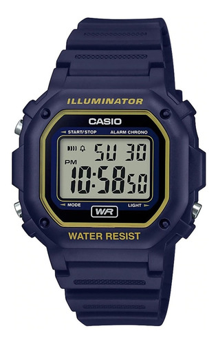 Reloj Hombre Casio F-108wh Cronómetro Luz Led Alarma