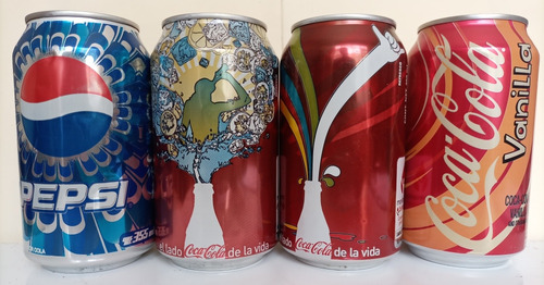 1 Lata Pepsi-cola Y 3 Latas Coca-cola Retro Vintage 