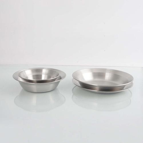 - Set De Platos Y Tazones De Acero Inoxidable, Juego De