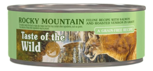 Alimento Taste of the Wild Rocky Mountain Feline para gato sabor venado asado y salmón ahumado en lata de 85g