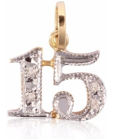 Pingente 15 Anos Ouro 18k E Diamantes Presente, Aniversário | Parcelamento  sem juros