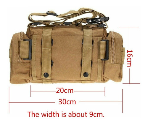 Imagen 2 de 6 de Bolso Morral Táctico Riñonera Con Sistema Molle Modular