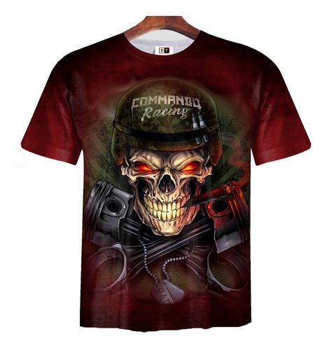 Remera Zt-0699 - Calavera Soldado