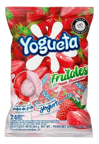 Yogueta Frutales Fresa X 24 Und