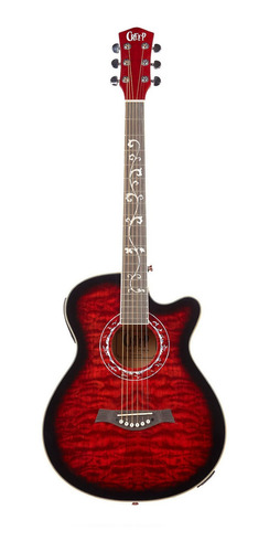 Imagen 1 de 9 de Guitarra Acústica Creep Con Funda Eq 5 Bandas Red C/corte