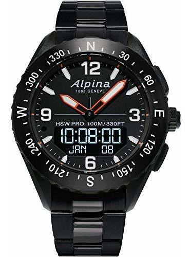 Reloj Alpina Para Hombre Alpinerx De Cuarzo Color Negro