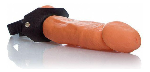 Correa elástica con funda para el pene, color beige, PVC, 16 cm