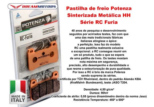 2x Pastilhas Freio Potenza Ptz209rc Ktm 950 990 Adventure