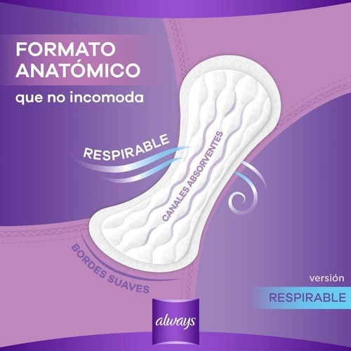Always Respirable Sin Perfume Protector Diario 40 Unidades
