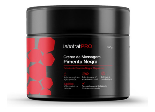  Creme De Massagem Pimenta Negra Labotrat Pro 350g Termogênic