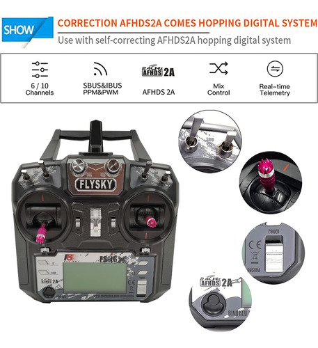 Flysky Fs-i6x 10 Channels Rc Transmitter And Receiver Fs-...
