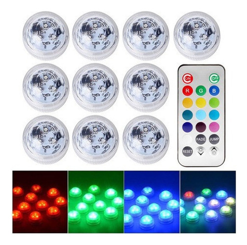 Nuevo 10 Piezas De Luces De Piscina Led A Prueba De Agua