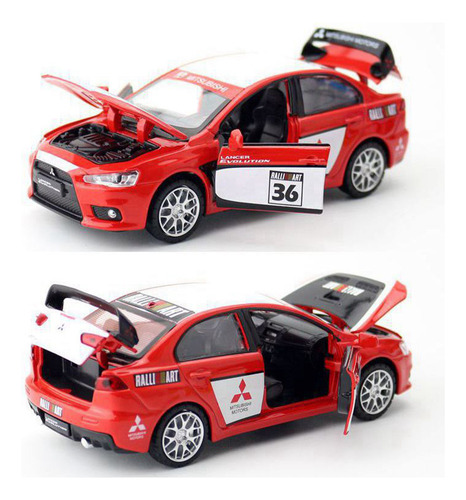 A Mitsubishi Lancer Evo Miniatura Metal Coche Con Luz Y L