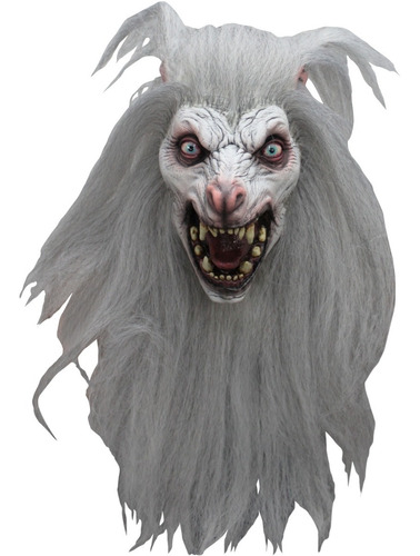 Máscara De Lobo White Moon Halloween Disfraz Hombre Lobo