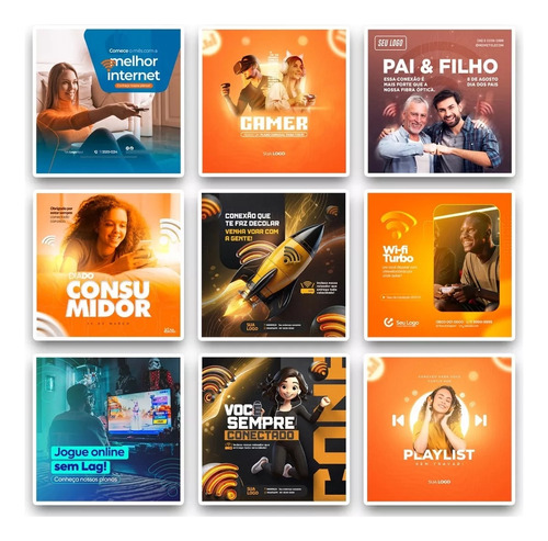 Pack Provedor De Internet, 200 Artes Editáveis Photoshop Psd