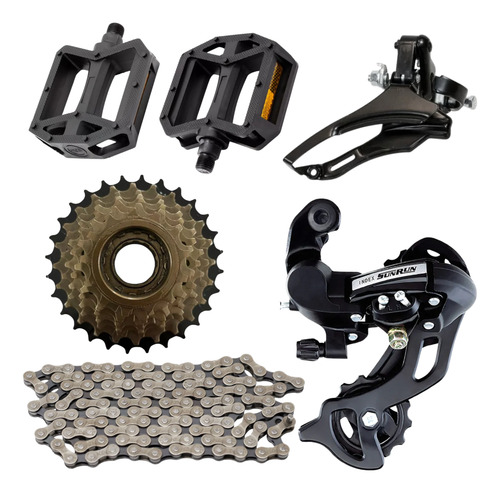 Kit De Transmissão Peças Para Bike 21v Aro 26 E 29 3x7v Mtb
