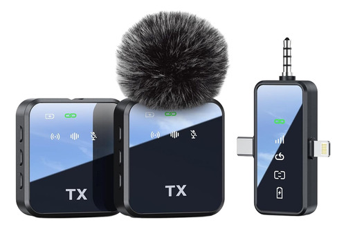 Microfono Inalambrico Lavalier 3 En 1 Para iPhone Android