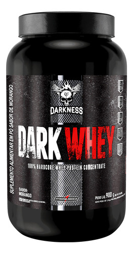 Whey Protein 100% Concentrado Dark Whey Darkness 900g Sabor Morango