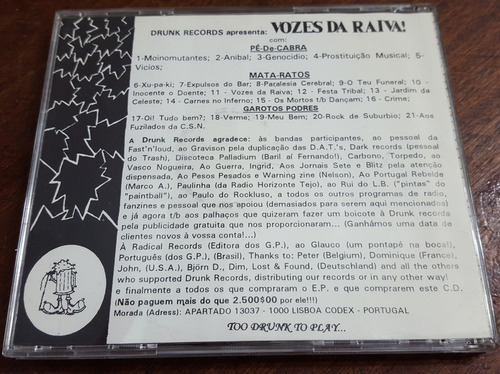 Vozes Da Raiva Cd Mata Ratos Pe De Cabra Garotos Podres Nofx (Usado)