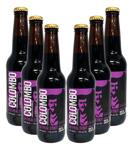 Six Pack Cerveza Artesanal Colombo Oatmeal Stout 355 Ml