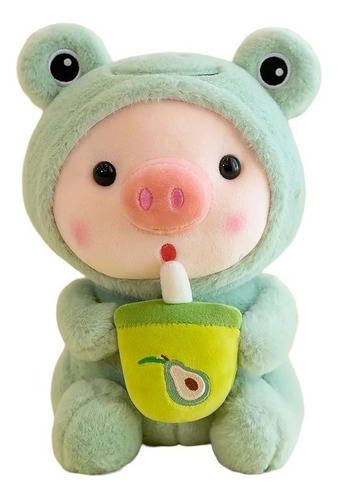 Peluche Chanchito Con Disfraz Rana Verde Kawaii