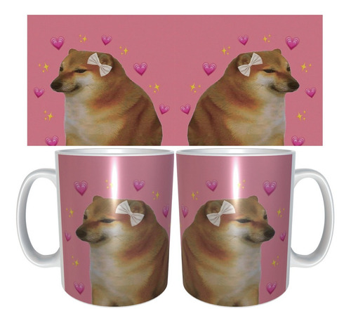 Taza Perro Cheems En Niña  Meme