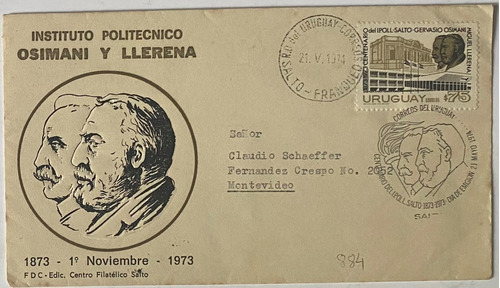 Sobre Primer Día, 1973, Osimani Y Llerena, 884 Sp5