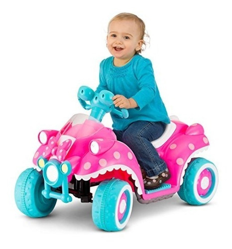 Minnie Mouse Quad Carro Moto Eléctrico Niñas 6v Kid Trax 