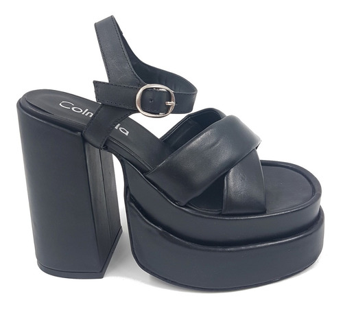 Sandalias Doble Plataforma De Cuero Altas De Mujer Svh5001