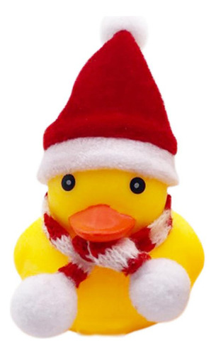 Pato Amarillo Navideño Con Sombrero, Bufanda, Juguete, Adorn