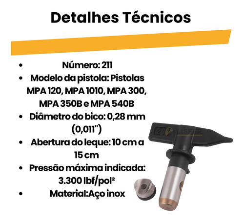 Bico Leque 211 Para Máquina De Pintura Airless Vonder