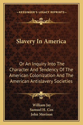 Libro Slavery In America: Or An Inquiry Into The Characte...