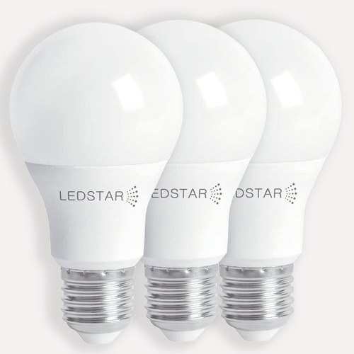 Kit 3 Lâmpadas Led 9,8w Ledstar 6500k E27 Luz Branco-frio 110v/220v